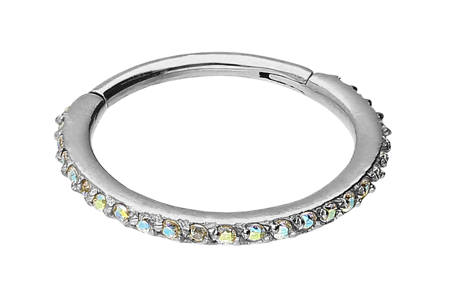 Chirurgenstahl Segmentring Clicker Piercing EINGEFASSTE KRISTALLE ++SALE++